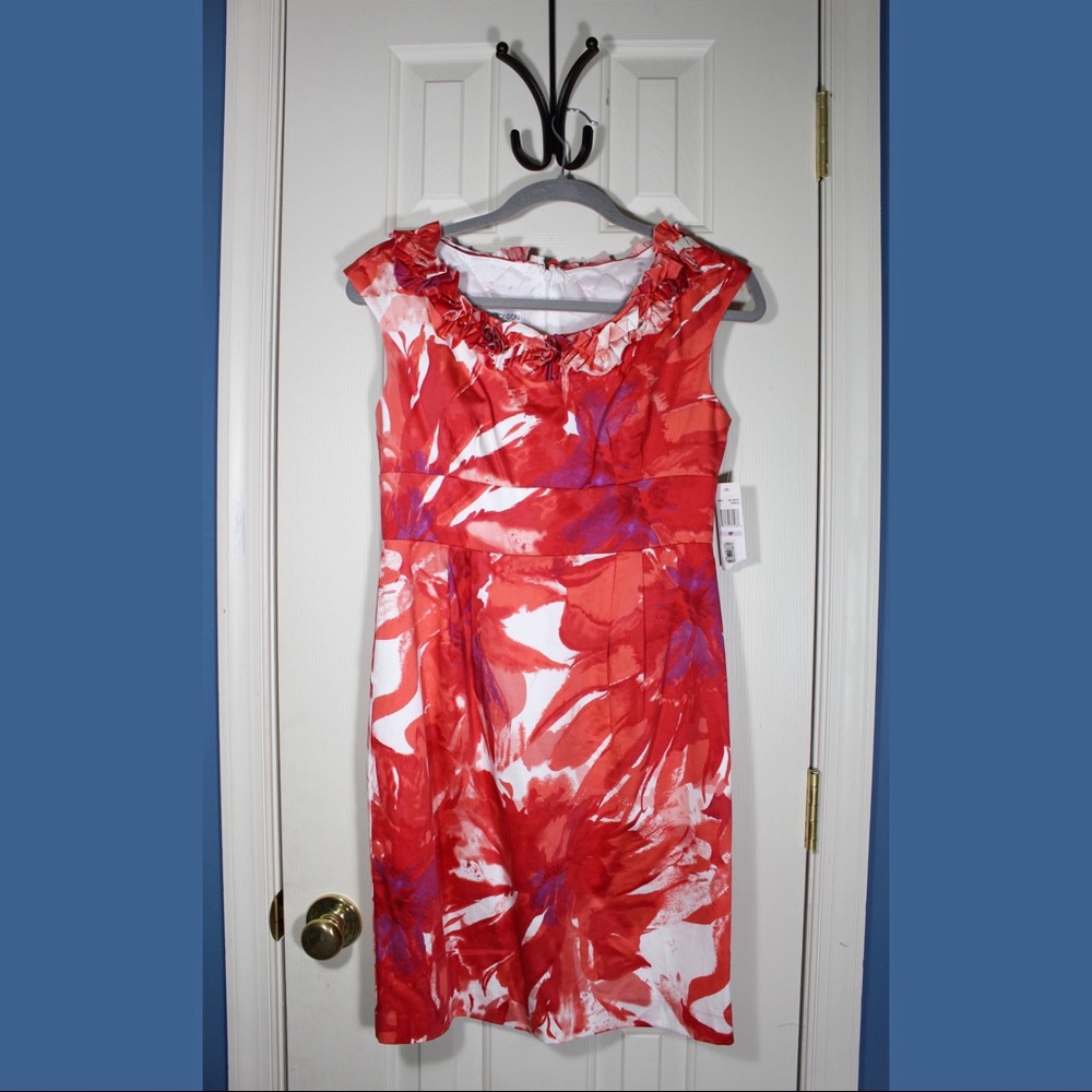 [Maggy London] Red Floral Sheath Dress